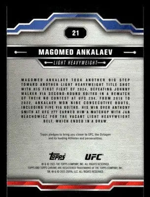 2025 Topps Chrome UFC #21 Magomed Ankalaev - UFC/MMA Card Single