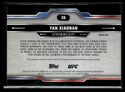2025 Topps Chrome UFC #35 Yan Xiaonan Refractor - UFC/MMA Card Single