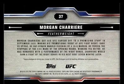 2025 Topps Chrome UFC #37 Morgan Charriere - UFC/MMA Card Single