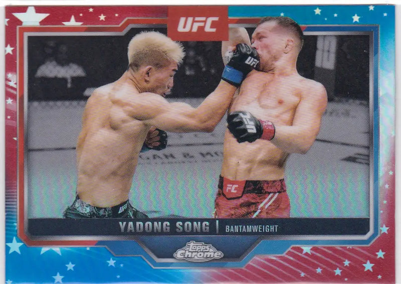 2025 Topps Chrome UFC # 38 Yadong Song Red White Blue - UFC/MMA Card Single