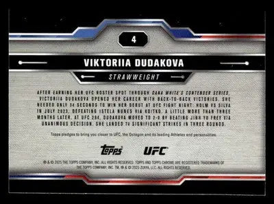 2025 Topps Chrome UFC #4 Viktoriia Dudakova X-Fractor - UFC/MMA Card Single