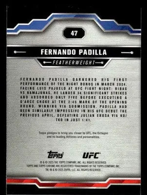 2025 Topps Chrome UFC #47 Fernando Padilla - UFC/MMA Card Single