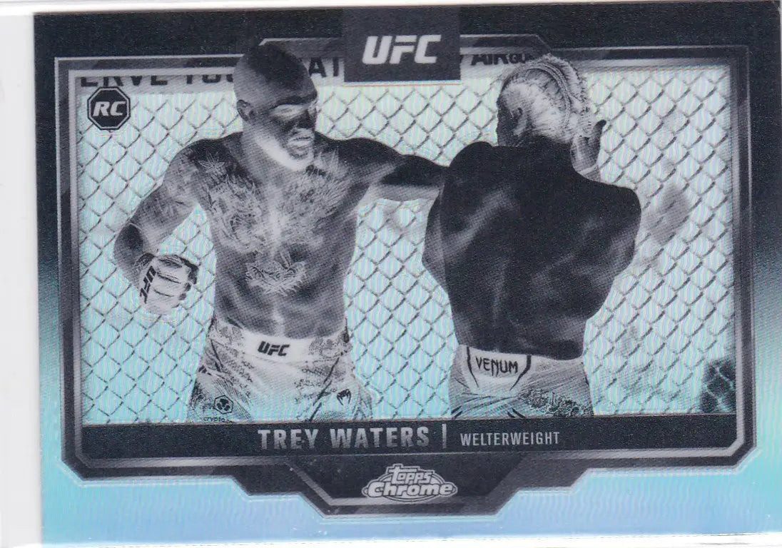 2025 Topps Chrome UFC # 48 Trey Waters Negative RC - UFC/MMA Card Single