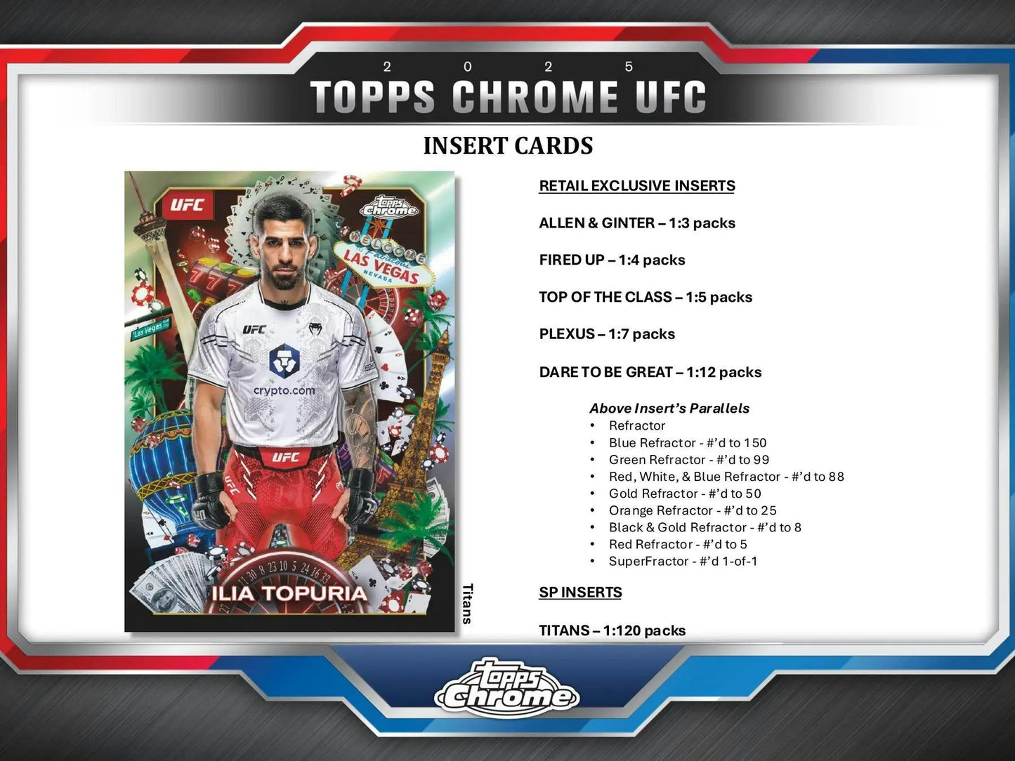 2025 Topps Chrome UFC 6-Pack Blaster Box - Sports Card Hobby Boxes