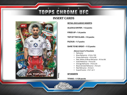 2025 Topps Chrome UFC 6-Pack Blaster Box - Sports Card Hobby Boxes