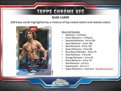 2025 Topps Chrome UFC 6-Pack Blaster Box - Sports Card Hobby Boxes
