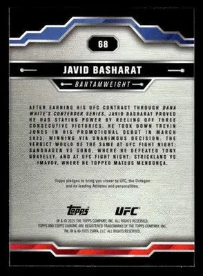 2025 Topps Chrome UFC #68 Javid Basharat - UFC/MMA Card Single