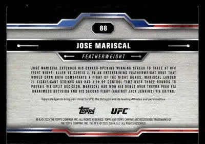 2025 Topps Chrome UFC #88 Jose Mariscal - UFC/MMA Card Single