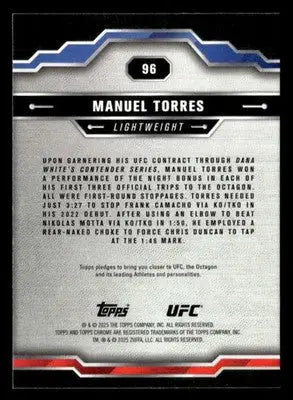 2025 Topps Chrome UFC #96 Manuel Torres - UFC/MMA Card Single