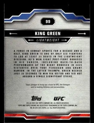 2025 Topps Chrome UFC #99 King Green - UFC/MMA Card Single
