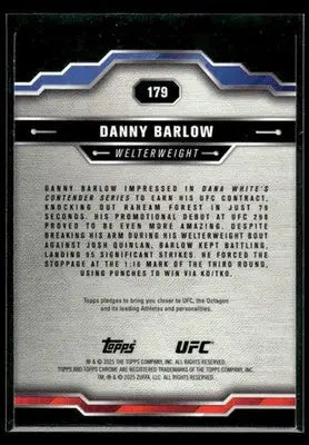 2025 Topps Chrome UFC Danny Barlow #179 RC UFC
