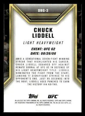 2025 Topps Chrome UFC #DBG-3 Chuck Liddell Dare to Be Great - UFC/MMA Card Single