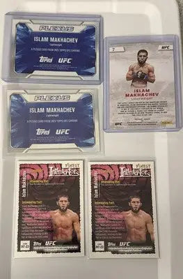2025 Topps Chrome UFC Plexus Green Refractor Islam Makhachev /99 (5 Card Lot) - UFC/MMA Card Single