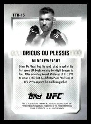 2025 Topps Chrome UFC #TTC-15 Dricus Du Plessis Top of the Class - UFC/MMA Card Single