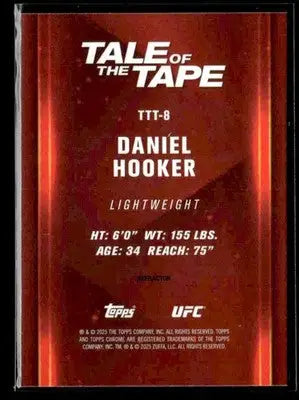 2025 Topps Chrome UFC #TTT-8 Daniel Hooker Tale of the Tape Refractor - UFC/MMA Card Single