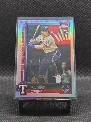 2025 Topps Chrome Update Blaine Crim Refractor #USC83 Rangers RC - Baseball Card Single