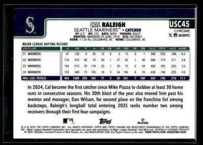 2025 Topps Chrome Update Cal Raleigh #USC45b X-Fractors Seattle Mariners