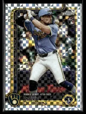 2025 Topps Chrome Update Caleb Durbin #USC112 X-Fractors RC Milwaukee Brewers