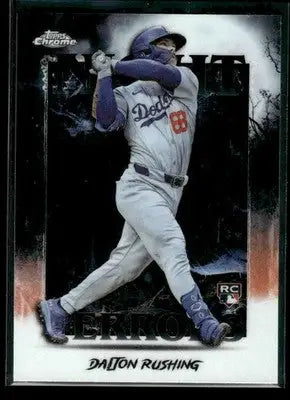 2025 Topps Chrome Update Dalton Rushing #NT-24 Night Terrors Los Angeles Dodgers