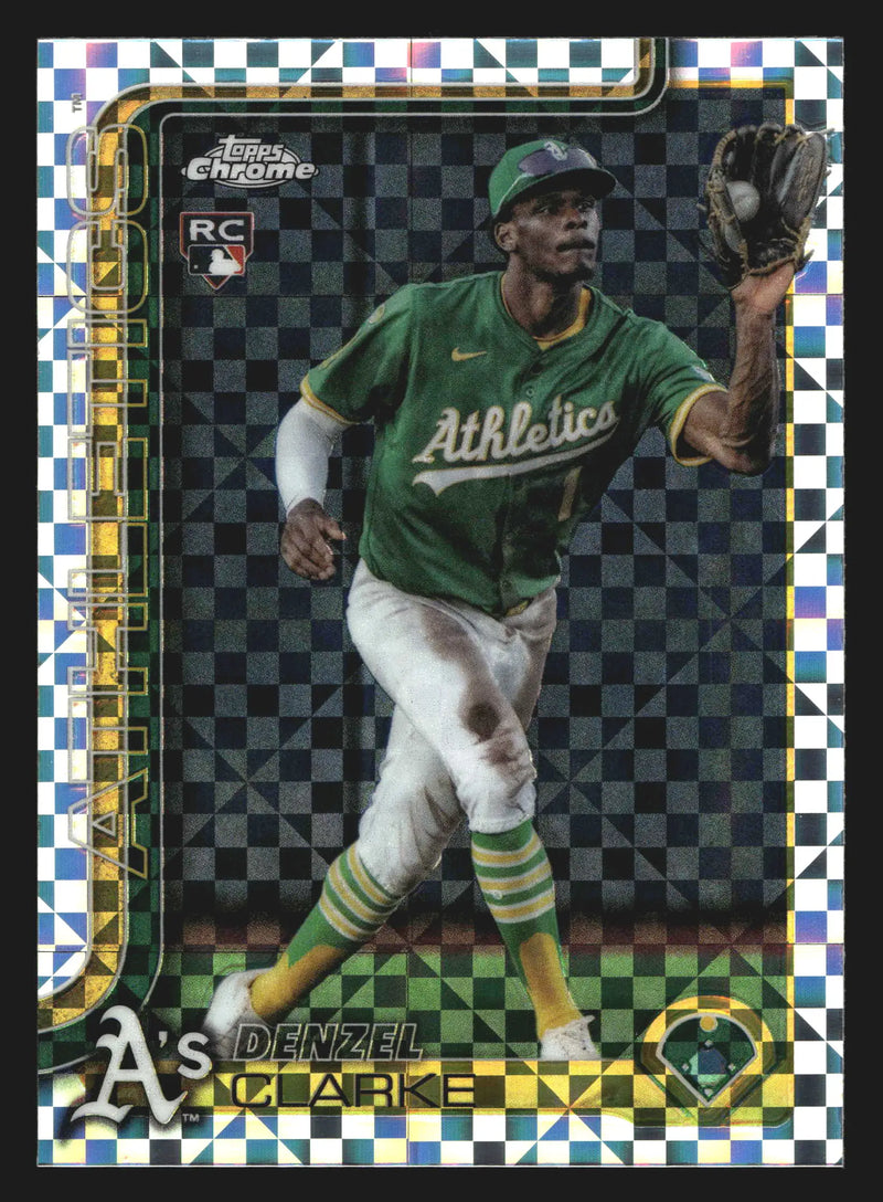 2025 Topps Chrome Update Denzel Clarke #USC15 X-Fractor RC Athletics - Baseball Card Single