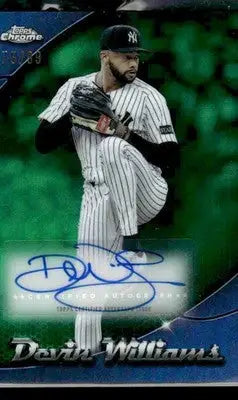 2025 Topps Chrome Update Devin Williams #CHRU-DW Chromeography Green Refr #/99