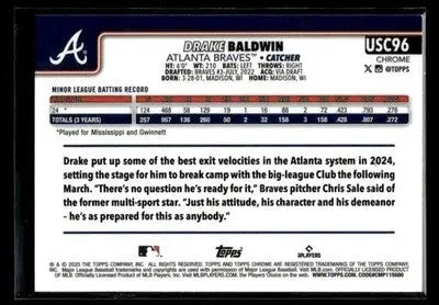 2025 Topps Chrome Update Drake Baldwin #USC96 RC Atlanta Braves