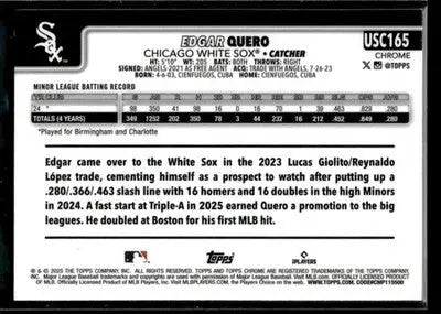 2025 Topps Chrome Update Edgar Quero #USC165 Geometric Refrs RC White Sox