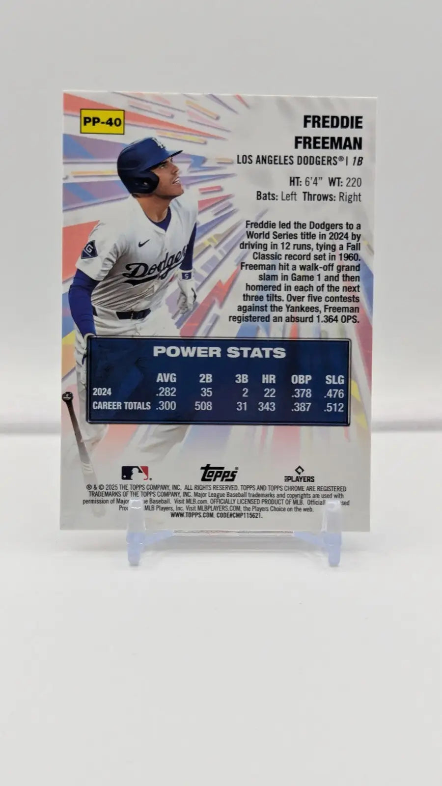 2025 Topps Chrome Update Freddie Freeman Power Players #PP40 Los Angeles Dodgers - Baseball Card Single