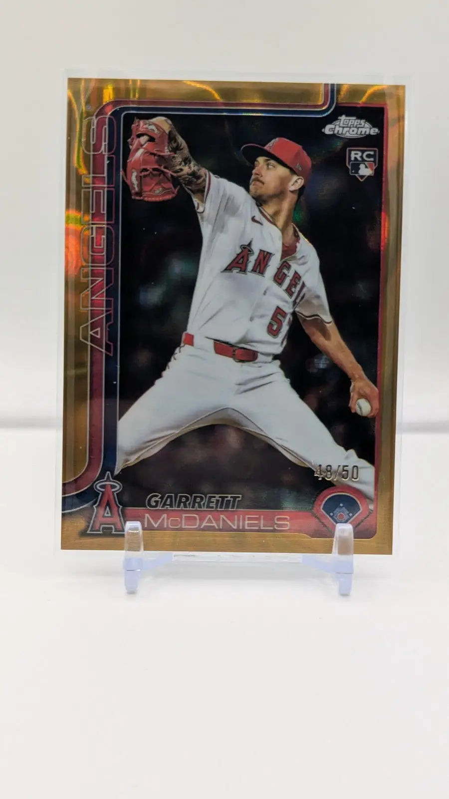 2025 Topps Chrome Update Garrett McDaniels Gold Lava RC /50 #USC20 Angels - Baseball Card Single