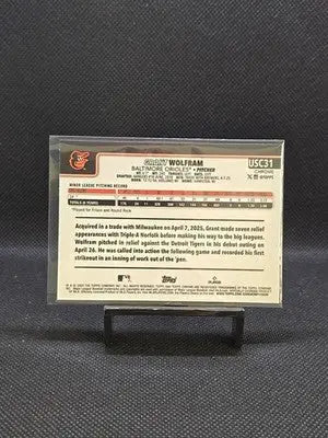 2025 Topps Chrome Update GRANT WOLFRAM Rookie Prism Refractor ORIOLES RC