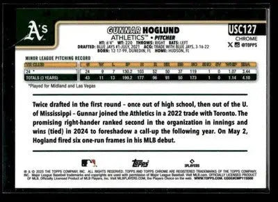 2025 Topps Chrome Update Gunnar Hoglund #USC127 X-Fractors RC Athletics