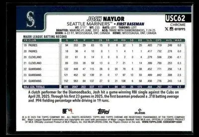 2025 Topps Chrome Update Josh Naylor #USC62 Seattle Mariners