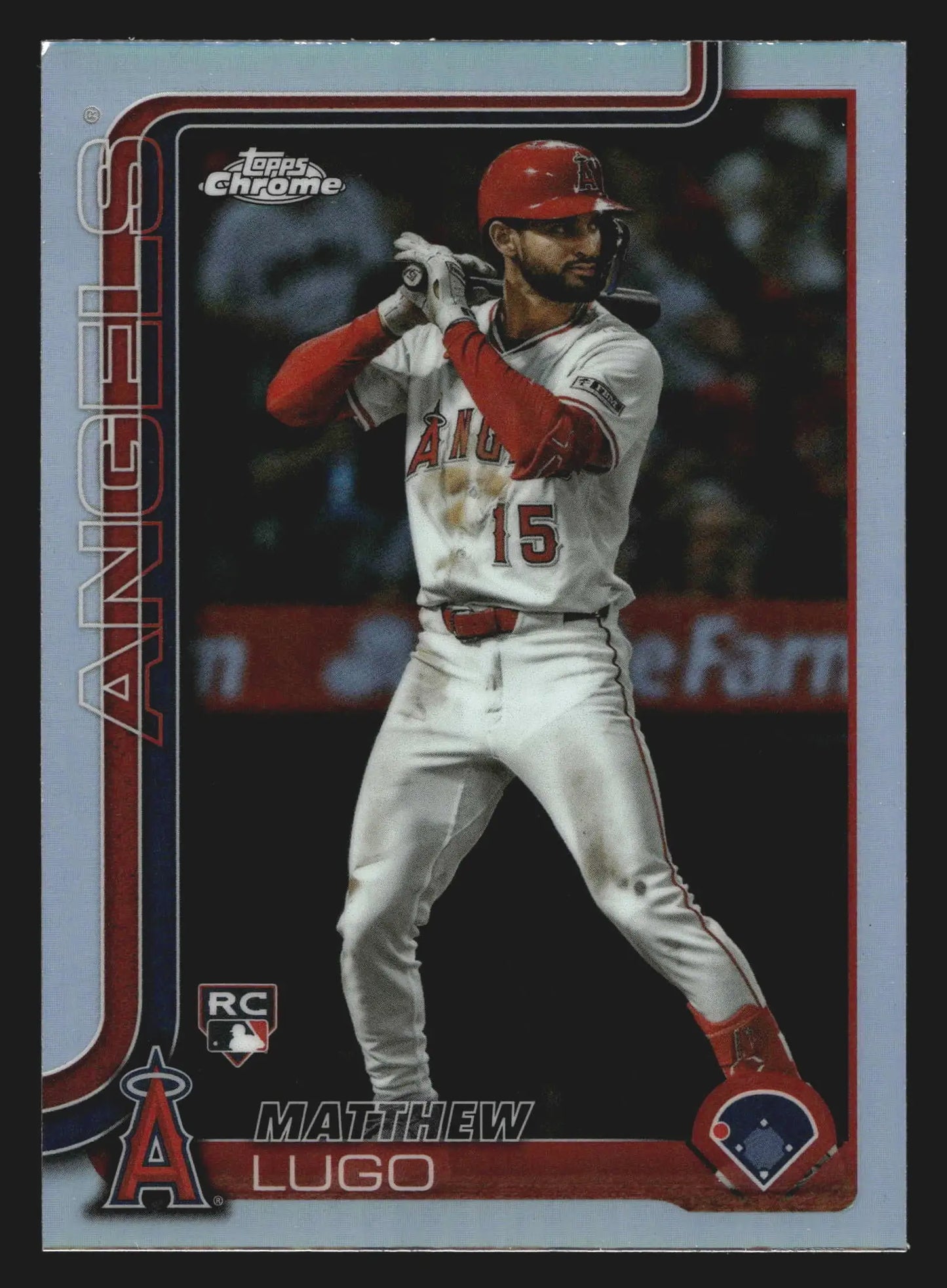 2025 Topps Chrome Update Matthew Lugo #USC166 Refractor Angels RC - Baseball Card Single