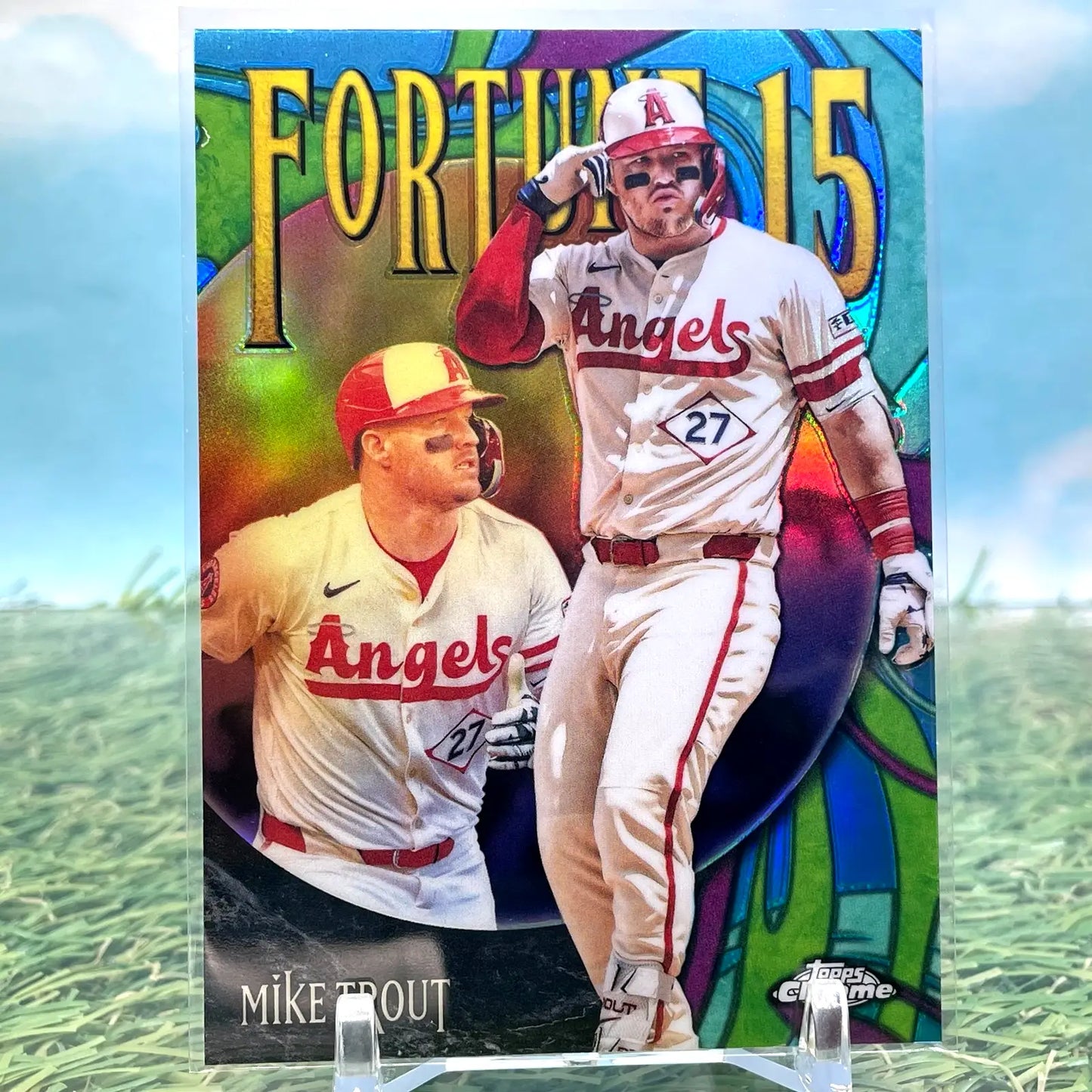 2025 Topps Chrome Update Mike Trout Fortune 15 #F15-3 LA Angels KM34 - Baseball Card Single