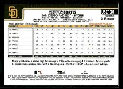 2025 Topps Chrome Update Nestor Cortes #USC130 San Diego Padres
