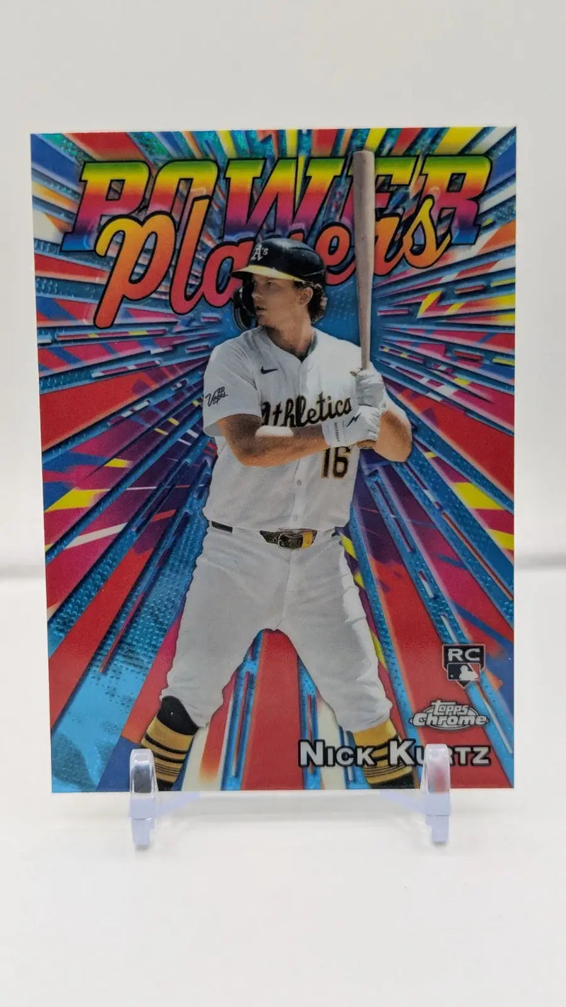 2025 Topps Chrome Update Nick Kurtz RC Power Players #PP-30 Athletics - Baseball Card Single