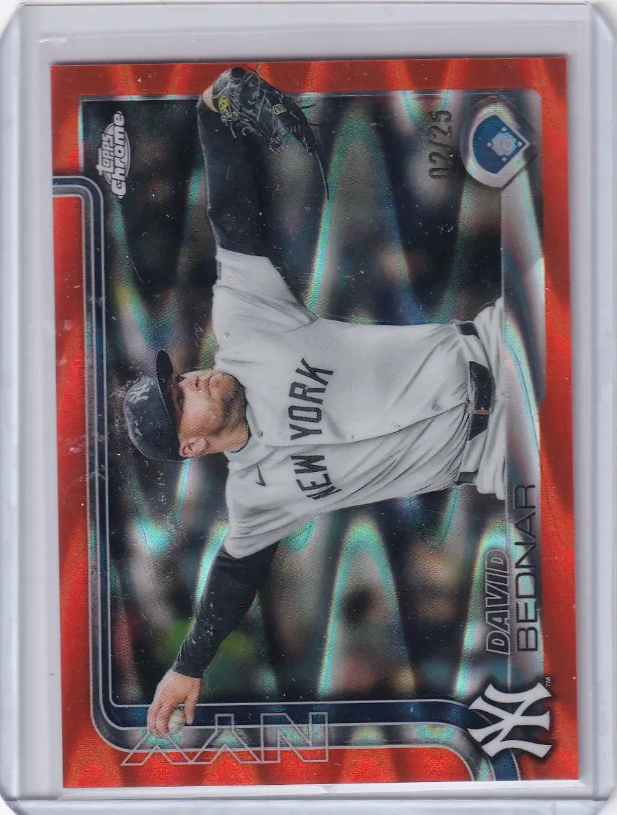 2025 Topps Chrome Update Orange Wave 2/25 #USC182 David Bednar - Yankees - Baseball Card Single
