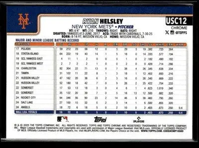2025 Topps Chrome Update Ryan Helsley #USC12 New York Mets