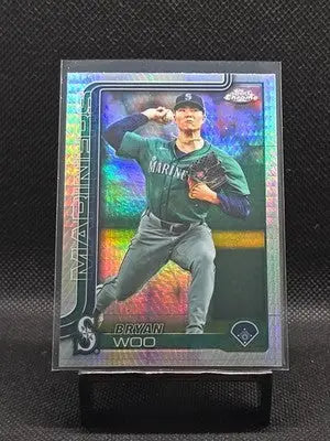 2025 Topps Chrome Update Series - Bryan Woo #USC16 Prism Refractor - Baseball Card Single
