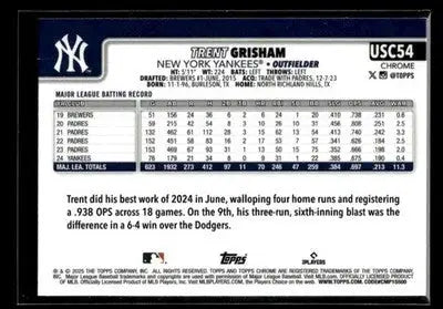 2025 Topps Chrome Update Trent Grisham #USC54 X-Fractors New York Yankees