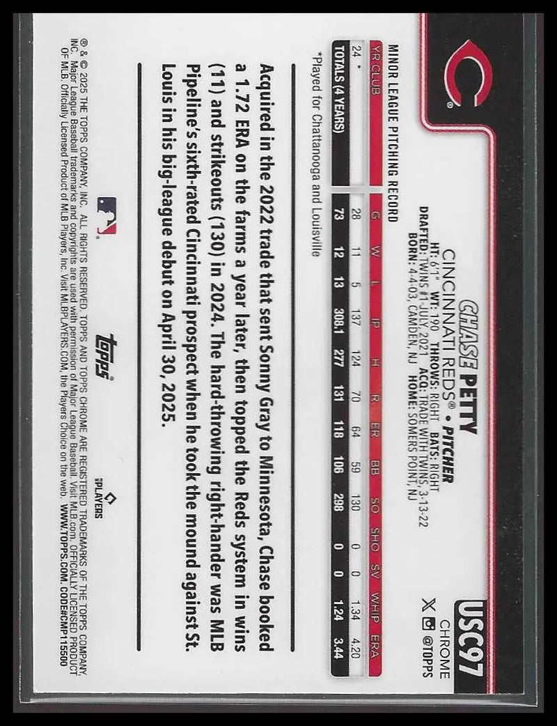 2025 Topps Chrome Update #USC107 Ryan Gusto Rookie - Baseball Card Single