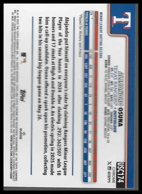2025 Topps Chrome Update #USC174 Alejandro Osuna Rookie