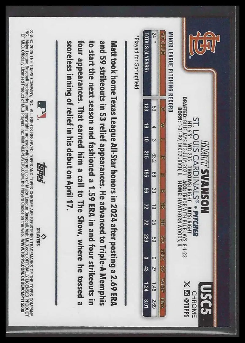 2025 Topps Chrome Update #USC192 Connor Thomas Rookie - Baseball Card Single