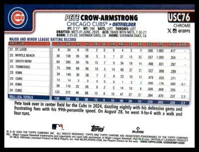 2025 Topps Chrome Update #USC76 Pete Crow-Armstrong - Baseball Card Single