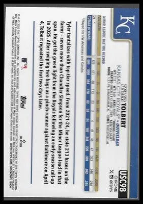 2025 Topps Chrome Update #USC98 Tyler Tolbert RayWave Refractor