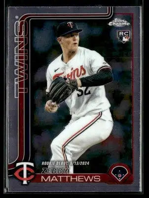 2025 Topps Chrome Update Zebby Matthews #USC171 RC Minnesota Twins