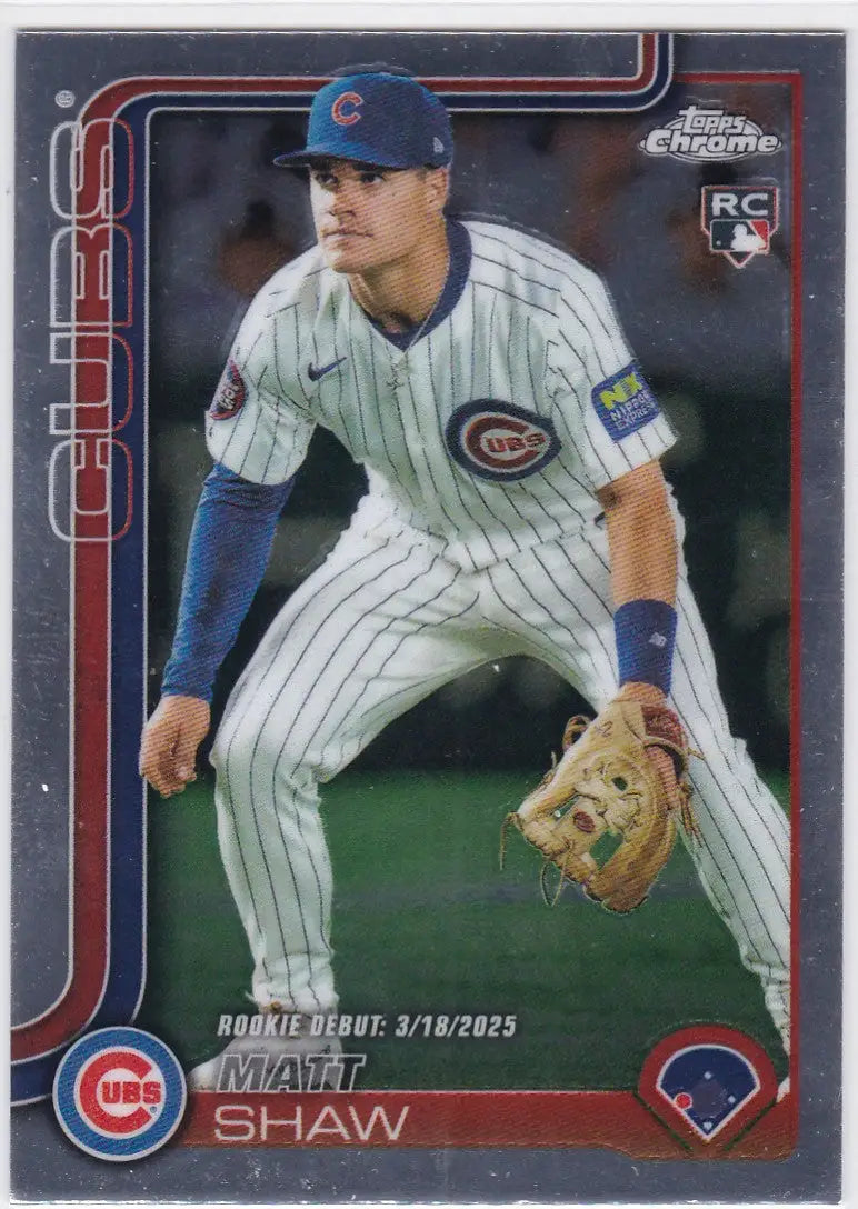 2025 Topps Chrome #USC135 Matt Shaw RC Rookie Debut Chicago Cubs - Baseball Card Single