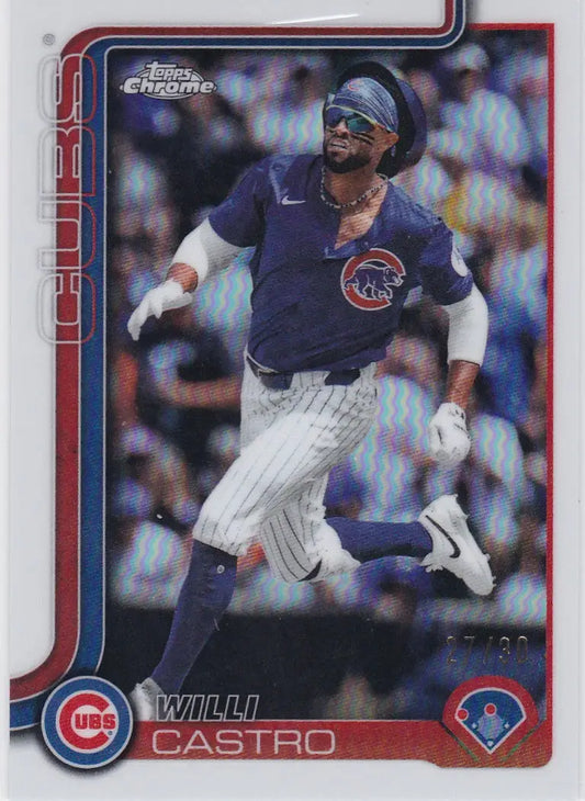 2025 Topps Chrome #USC67 Willi Castro White Refractor 27/30 Chicago Cubs - Baseball Card Single