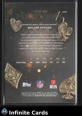 2025 Topps Chrome WALTER PAYTON #F15-34 Fortune Chicago Bears HOF - Football Card Single