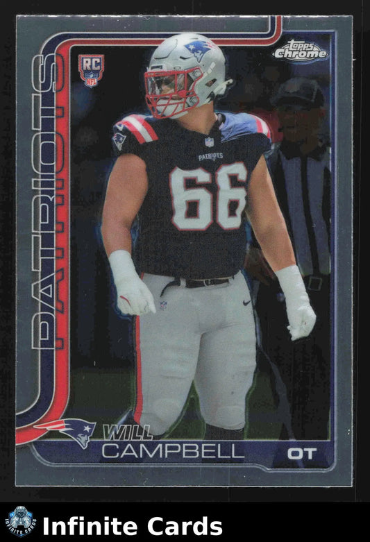 2025 Topps Chrome WILL CAMPBELL #379 New England Patriots RC - Football Card Single